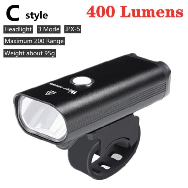 Front Bicycle Light USB Rechargeable LED Bike Light Waterproof Cycling Headlight Climbing Safety Flashlight Lamps Bike Light Super Bright Bicycle Light Easy To Install Fits All Bikes Headlights With Modes Stevvex