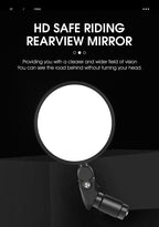 Adjustable Rotation Bike Rearview Mirror Cycling Rear View Road Bicycle Handlebar Mirrors Convex Mirror With 360˚Adjustable Handlebar Installation For Mountain Road Bike Electric Bicycle Accessories Stevvex