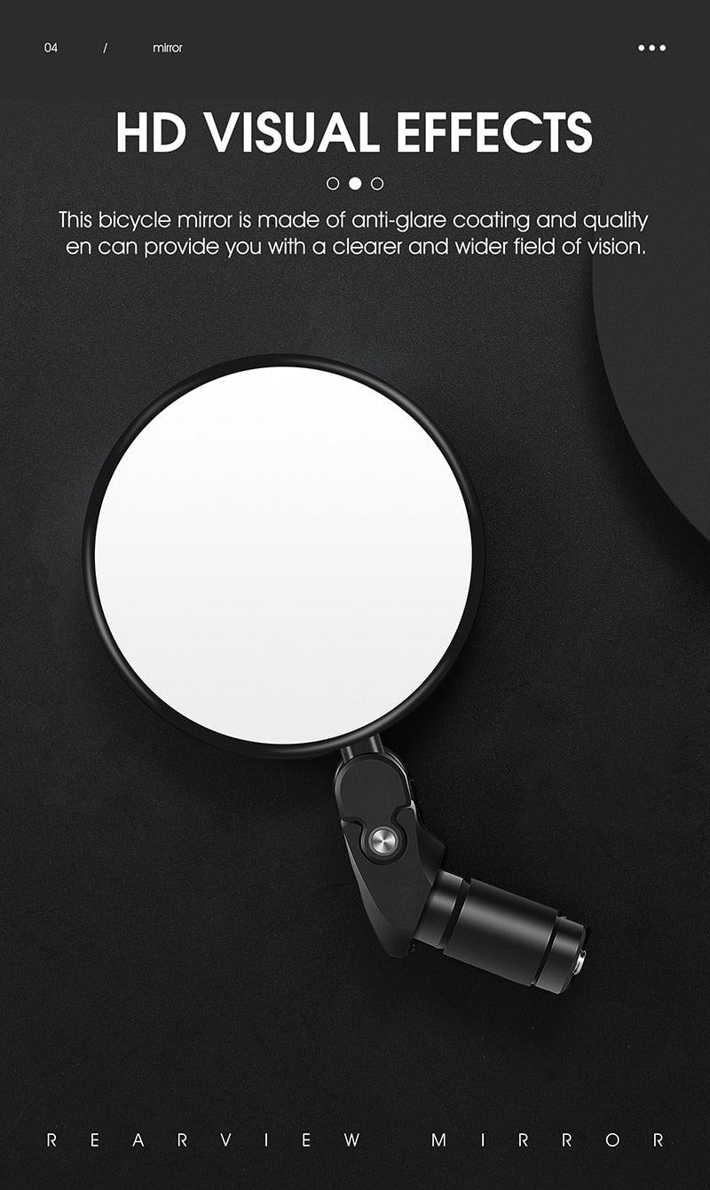 Adjustable Rotation Bike Rearview Mirror Cycling Rear View Road Bicycle Handlebar Mirrors Convex Mirror With 360˚Adjustable Handlebar Installation For Mountain Road Bike Electric Bicycle Accessories Stevvex