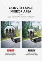 Adjustable Rotation Bike Rearview Mirror Cycling Rear View Road Bicycle Handlebar Mirrors Convex Mirror With 360˚Adjustable Handlebar Installation For Mountain Road Bike Electric Bicycle Accessories Stevvex