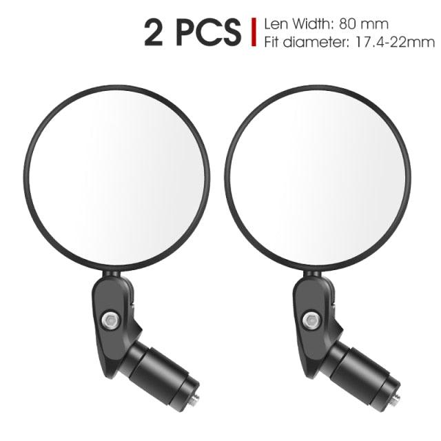 Adjustable Rotation Bike Rearview Mirror Cycling Rear View Road Bicycle Handlebar Mirrors Convex Mirror With 360˚Adjustable Handlebar Installation For Mountain Road Bike Electric Bicycle Accessories Stevvex