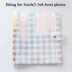 100/200 Pockets Photo Album 3/5 inches Mini Picture Case Name Card Storage Collect Book Photocard Shiny Clear 6-Ring Binder Cover Refillable Notebook Photo Album Stevvex