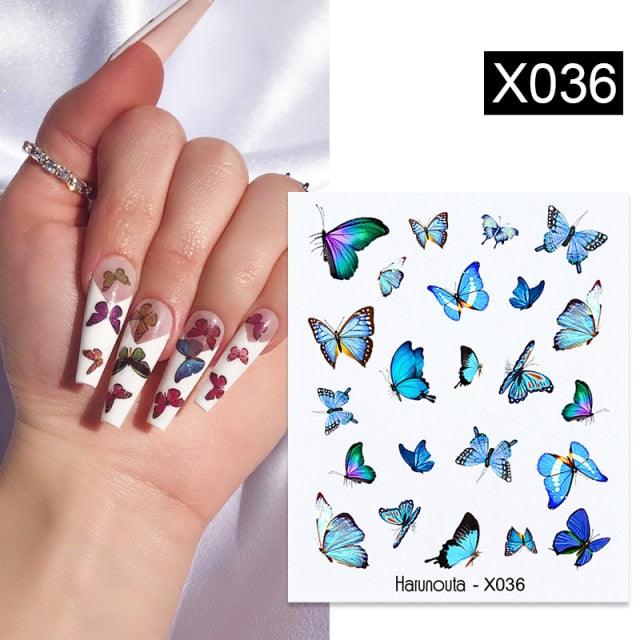 Black Lines Flower Leaves Water Decals Stickers Floral Face Marble Pattern Slider For Nails Summer Nail Art Decoration Summer Stickers on Nails Simple Summer Slider for Manicure Nail Art Watermark Manicure Decor Stevvex