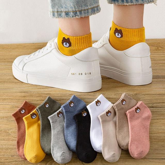 New 5pairs/lot Mixed Colors Ankle Socks Summer Sport Fashion Funny Underwear Women Breathable Soft Combed Out Of Pure Cotton Breathable Socks For Men And Women Stevvex