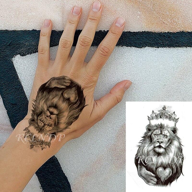Lion King Temporary Tattoo Waterproof Black And Colorful Small Big Luxury Tattoo For Mens Womens Stevvex