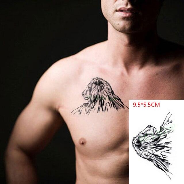 Lion King Temporary Tattoo Waterproof Black And Colorful Small Big Luxury Tattoo For Mens Womens Stevvex