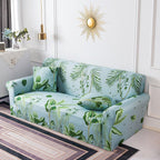 Elastic Plain Floral Printing  Sofa Cover Stretch for Living Room Couch Cover Chair Protector 1/2/3/4 Seater Printed Couch Cover for 3 Cushion Couch  Floral Pattern Sofa Cover with Separate Cushion Cover Pieces Stretch Sofa Slipcover Stevvex