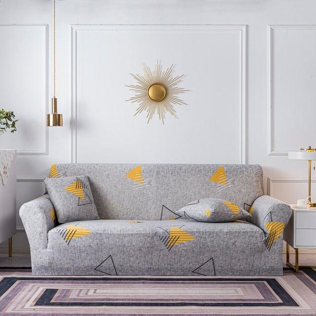 Elastic Plain Floral Printing  Sofa Cover Stretch for Living Room Couch Cover Chair Protector 1/2/3/4 Seater Printed Couch Cover for 3 Cushion Couch  Floral Pattern Sofa Cover with Separate Cushion Cover Pieces Stretch Sofa Slipcover Stevvex