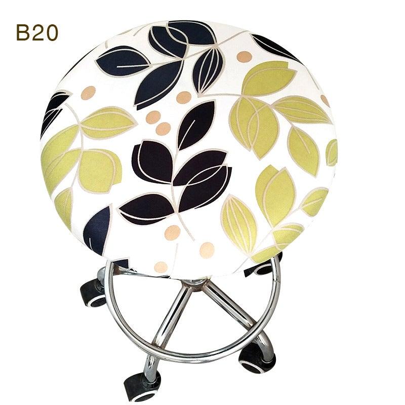 Round Chair Cover Bar Stool Cover Elastic Seat Cover Home Chair Slipcover Round Chair Bar Stool Floral Printed Padded Round Bar Stool Cover Cushion With Elastic Fabric Round Chair Seat Cushion For Wooden Metal Stools 30-40cm Stevvex