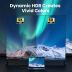 HDMI 2.1 Cable Ultra High Speed 8K60Hz 4K120Hz HDMI Splitter Cable 48Gbps Ultra High Speed 4K 120Hz Braided HDMI Cable Dynamic HDR Vision HDR 10 Compatible With UHD TV Laptop Stevvex