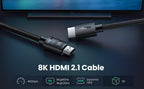 HDMI 2.1 Cable Ultra High Speed 8K60Hz 4K120Hz HDMI Splitter Cable 48Gbps Ultra High Speed 4K 120Hz Braided HDMI Cable Dynamic HDR Vision HDR 10 Compatible With UHD TV Laptop Stevvex