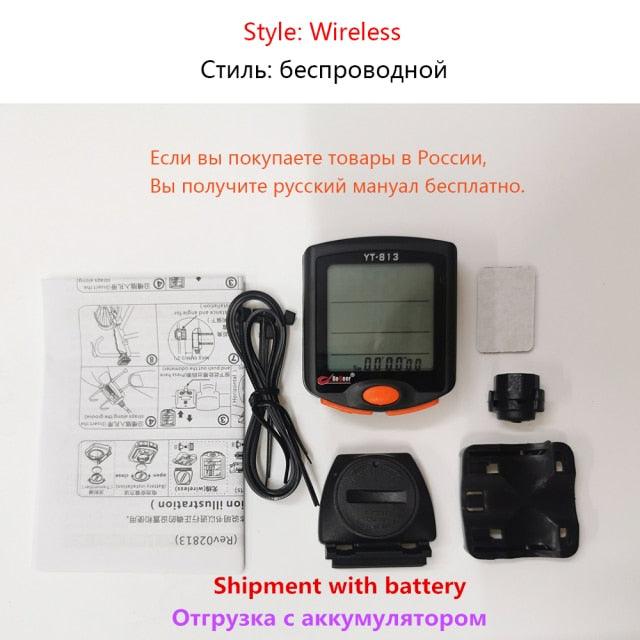 Bike Speed Meter Digital Bike Computer Multifunction Waterproof Sports Sensors Bicycle Computer Speedometer Waterproof 4 Line Display Odometer Cycling Multi Function Design Stevvex
