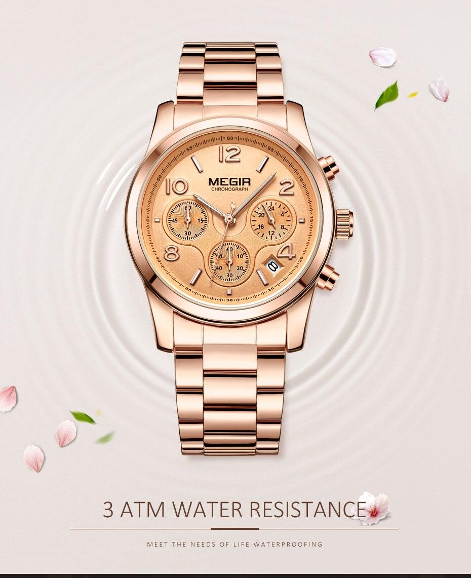Multifunctional Business Women Watches Quartz Waterproof Stainless Watch Elegant Shine Round Design Stevvex