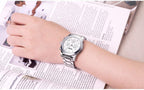 Multifunctional Business Women Watches Quartz Waterproof Stainless Watch Elegant Shine Round Design Stevvex