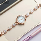 Charming Women Fashion Crystal Watch Elegant Shape Bracelet Strap Luxury Design Quartz Waterproof Womens Wrist Watch Stevvex