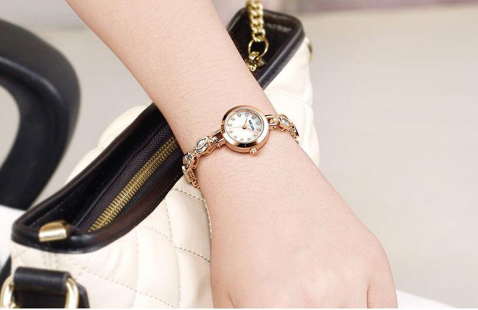 Charming Women Fashion Crystal Watch Elegant Shape Bracelet Strap Luxury Design Quartz Waterproof Womens Wrist Watch Stevvex