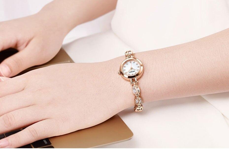 Charming Women Fashion Crystal Watch Elegant Shape Bracelet Strap Luxury Design Quartz Waterproof Womens Wrist Watch Stevvex