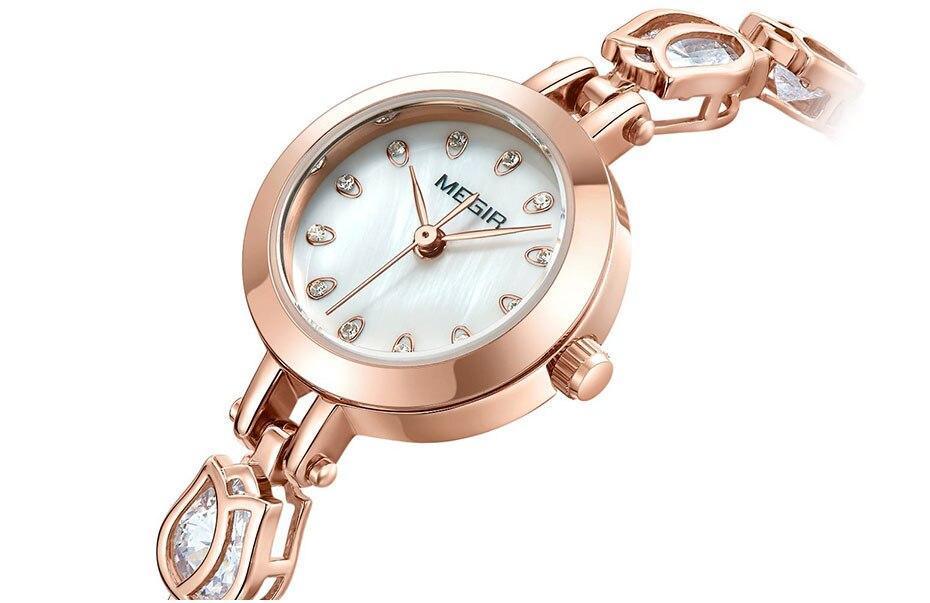 Charming Women Fashion Crystal Watch Elegant Shape Bracelet Strap Luxury Design Quartz Waterproof Womens Wrist Watch Stevvex