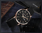 Business Mens Watches Luxury Waterproof Quartz Sport Wristwatches Silicone Strap Classic Black Design