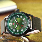 Casual Sport Mens Watch Luxury Green Round Design Waterproof Analog Quartz Classic Fashion Wrist Watch Stevvex