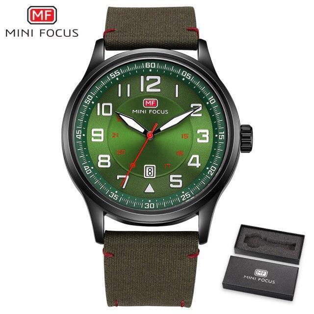 Casual Sport Mens Watch Luxury Green Round Design Waterproof Analog Quartz Classic Fashion Wrist Watch Stevvex
