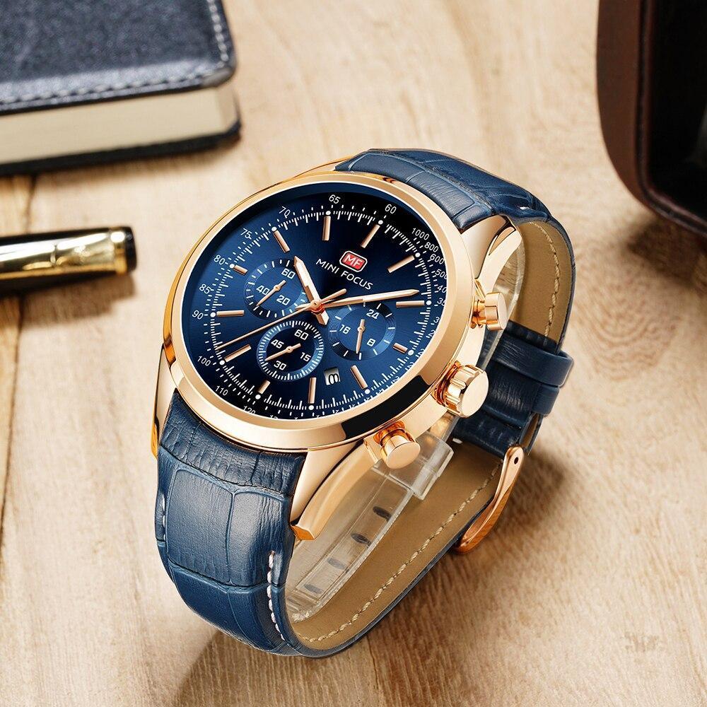 Black Luxury Men Watch Waterproof Multifunction Quartz Wrist Watches Elegant Leather Strap Sport Design Stevvex