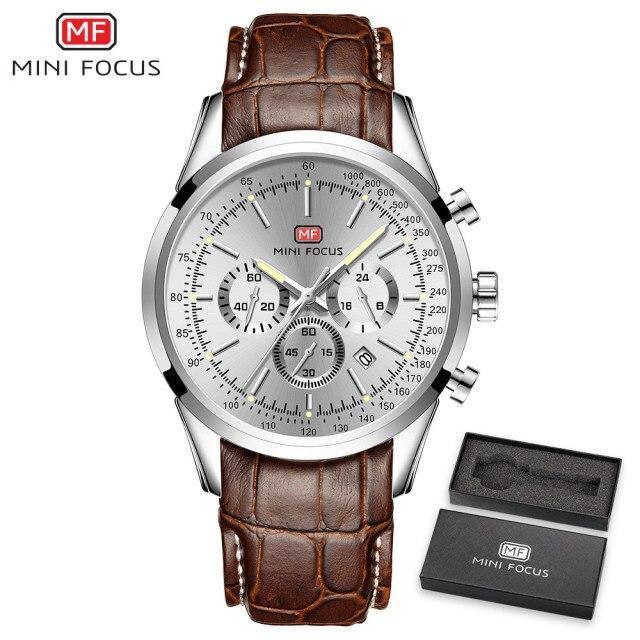 Black Luxury Men Watch Waterproof Multifunction Quartz Wrist Watches Elegant Leather Strap Sport Design Stevvex
