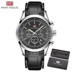 Black Luxury Men Watch Waterproof Multifunction Quartz Wrist Watches Elegant Leather Strap Sport Design Stevvex