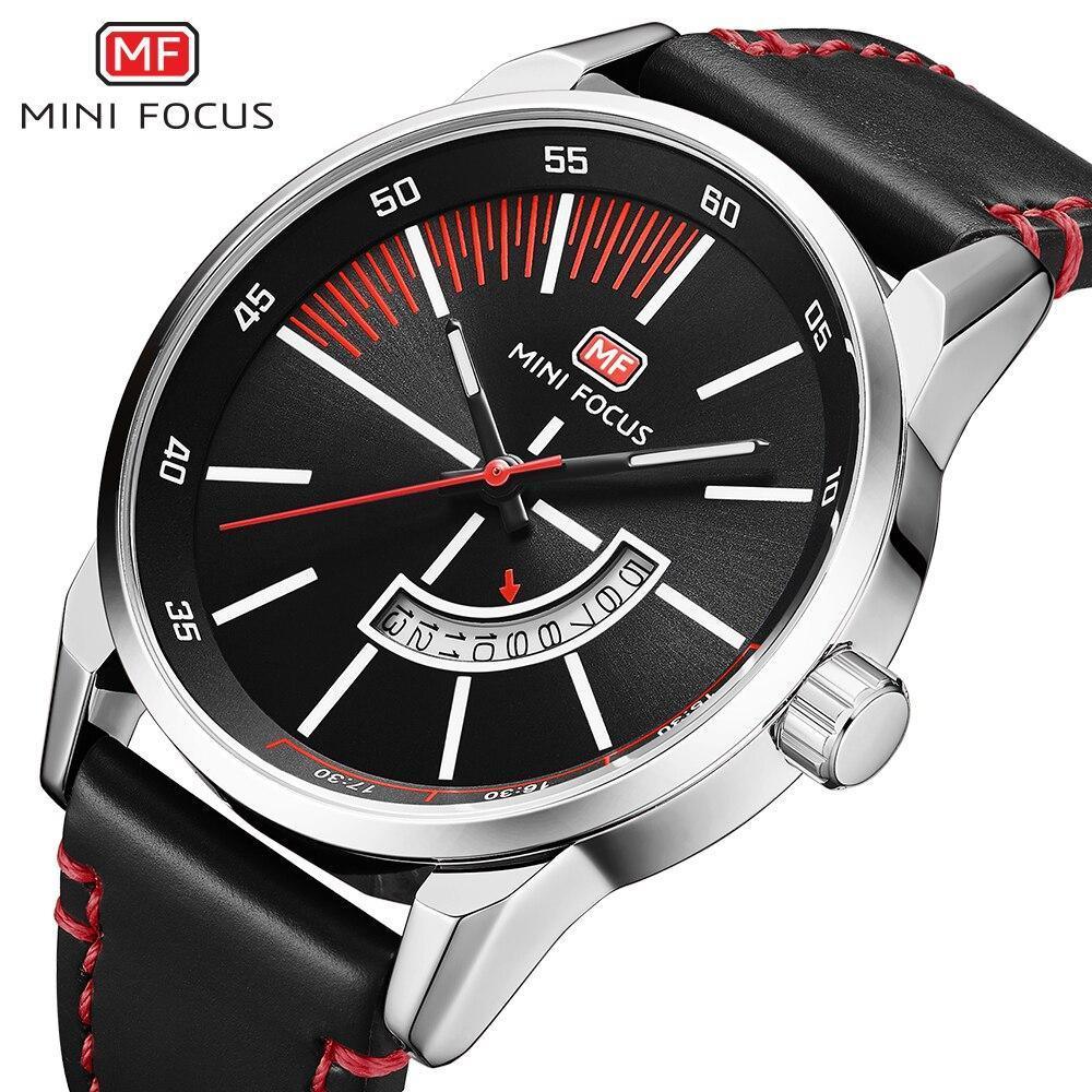 Elegant Black Quartz Men's Watch Fashion Leather Strap Luxury Calendar Design Luminous Analog Unique Design Wristwatches Stevvex