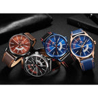 Elegant Black Quartz Men's Watch Fashion Leather Strap Luxury Calendar Design Luminous Analog Unique Design Wristwatches Stevvex