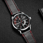 Elegant Black Quartz Men's Watch Fashion Leather Strap Luxury Calendar Design Luminous Analog Unique Design Wristwatches Stevvex