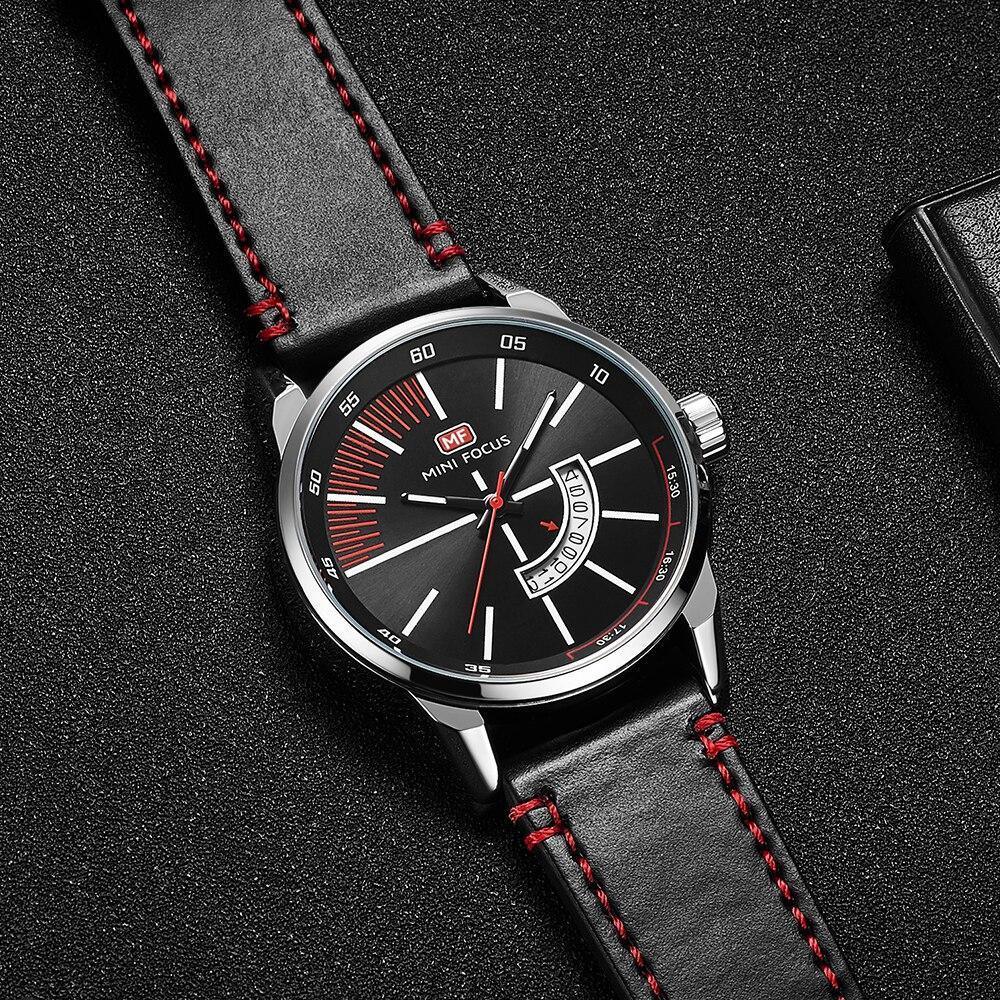 Elegant Black Quartz Men's Watch Fashion Leather Strap Luxury Calendar Design Luminous Analog Unique Design Wristwatches Stevvex