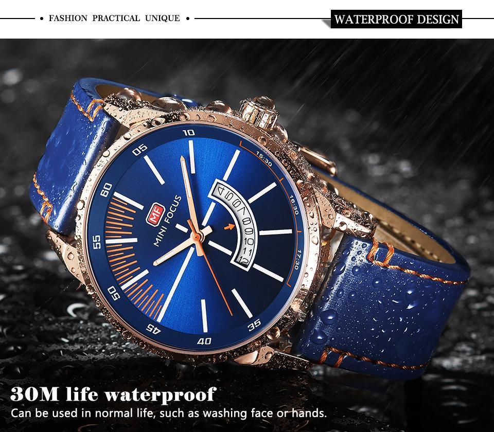 Elegant Black Quartz Men's Watch Fashion Leather Strap Luxury Calendar Design Luminous Analog Unique Design Wristwatches Stevvex