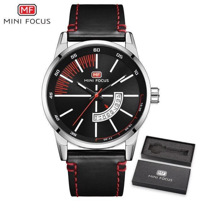 Elegant Black Quartz Men's Watch Fashion Leather Strap Luxury Calendar Design Luminous Analog Unique Design Wristwatches Stevvex
