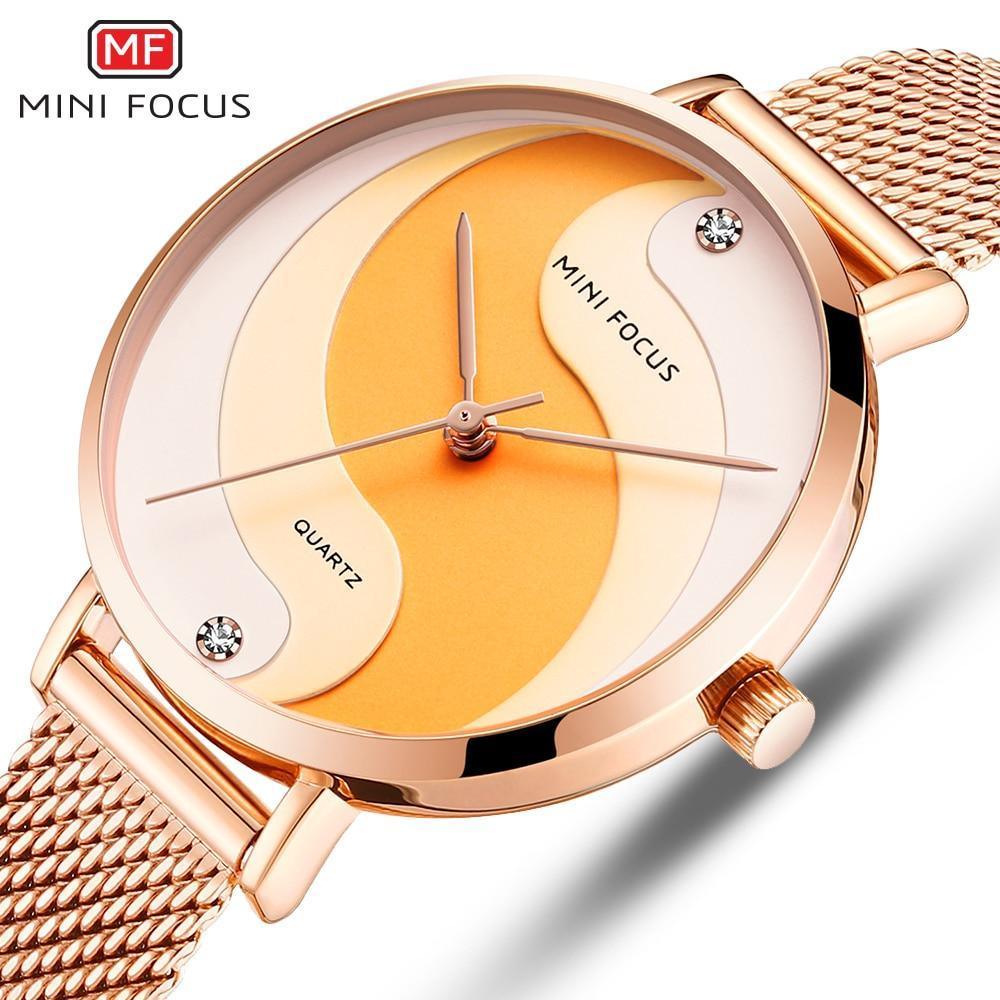 Ultra Thin Rose Gold Women Watches Fashion Analog Quartz Waterproof Wristwatches Elegant Round Design For Women Stevvex