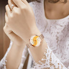 Ultra Thin Rose Gold Women Watches Fashion Analog Quartz Waterproof Wristwatches Elegant Round Design For Women Stevvex