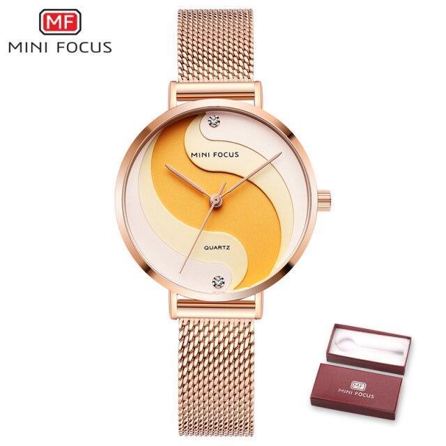 Ultra Thin Rose Gold Women Watches Fashion Analog Quartz Waterproof Wristwatches Elegant Round Design For Women Stevvex