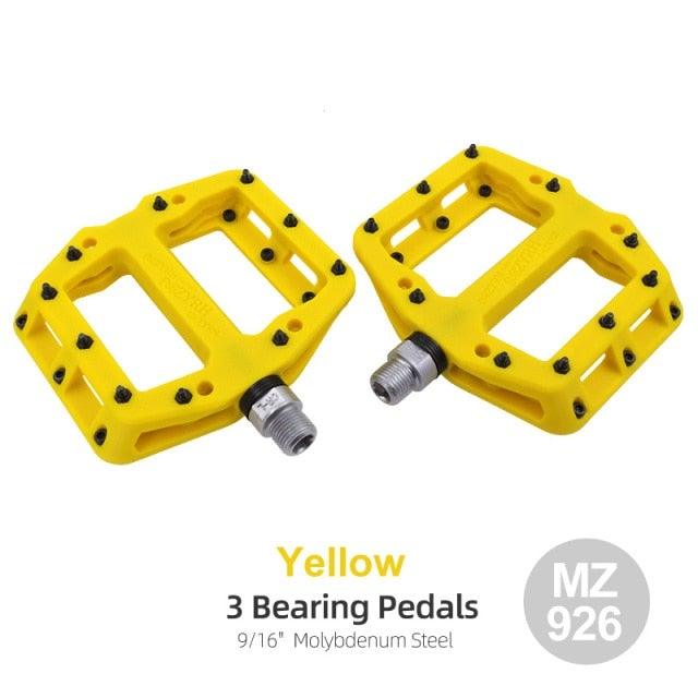 Ultralight Seal Bearings Bicycle Bike Pedals Cycling Nylon Road Pedals Flat Platform Bicycle Parts Accessories Mountain Bike Pedals Ultra Strong Machined Bicycle Flat Alloy Pedals Non-Slip Stevvex