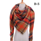 Winter Warm Soft Bandana Plaid Warm Headwear Triangle Scarves Scarf Cashmere Scarf Knit Wraps Shawls Hijabs Shawls Escharpe Elegant Cashmere Scarf Head Wrap Bandana Blanket Shawls Wraps For Female Stevvex