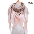 Winter Warm Soft Bandana Plaid Warm Headwear Triangle Scarves Scarf Cashmere Scarf Knit Wraps Shawls Hijabs Shawls Escharpe Elegant Cashmere Scarf Head Wrap Bandana Blanket Shawls Wraps For Female Stevvex