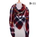 Winter Warm Soft Bandana Plaid Warm Headwear Triangle Scarves Scarf Cashmere Scarf Knit Wraps Shawls Hijabs Shawls Escharpe Elegant Cashmere Scarf Head Wrap Bandana Blanket Shawls Wraps For Female Stevvex