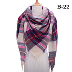 Winter Warm Soft Bandana Plaid Warm Headwear Triangle Scarves Scarf Cashmere Scarf Knit Wraps Shawls Hijabs Shawls Escharpe Elegant Cashmere Scarf Head Wrap Bandana Blanket Shawls Wraps For Female Stevvex