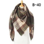 Winter Warm Soft Bandana Plaid Warm Headwear Triangle Scarves Scarf Cashmere Scarf Knit Wraps Shawls Hijabs Shawls Escharpe Elegant Cashmere Scarf Head Wrap Bandana Blanket Shawls Wraps For Female Stevvex
