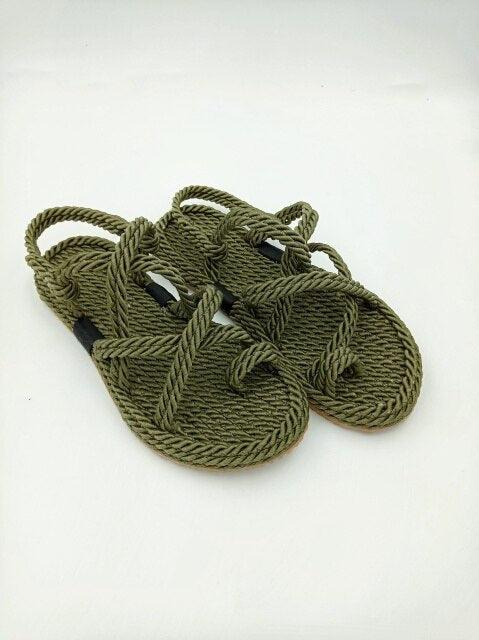 Women Summer Straw Rope Mesh Sandals Cross Tied Flat Sea Beach Casual Light Multi Elegant Design Flip Flop Trend Fashion High Quality Handmade Natural Comfortable Walking Sandals With Arch Support For Women Stevvex
