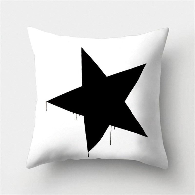 Black White Geometric Cushion Cover Pillowcase Sofa Cushions Decorative Pillow Covers Stripe Pattern Throw Pillow Case Daily Decorations Sofa Throw Pillow Case Cushion Covers Pillowcase Polyester Home Decor Pillow Cases 45x45CM Stevvex