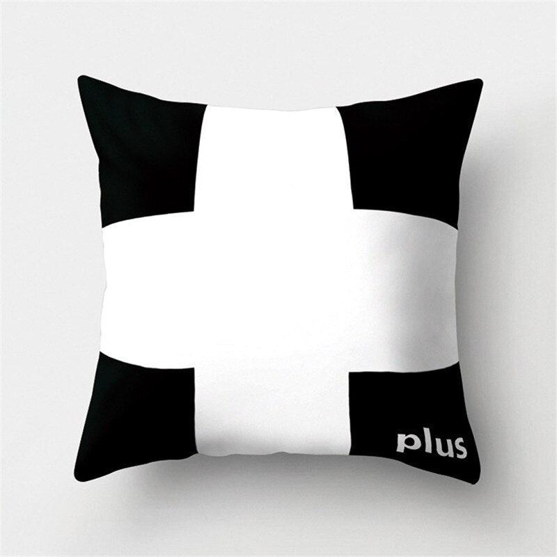 Black White Geometric Cushion Cover Pillowcase Sofa Cushions Decorative Pillow Covers Stripe Pattern Throw Pillow Case Daily Decorations Sofa Throw Pillow Case Cushion Covers Pillowcase Polyester Home Decor Pillow Cases 45x45CM Stevvex