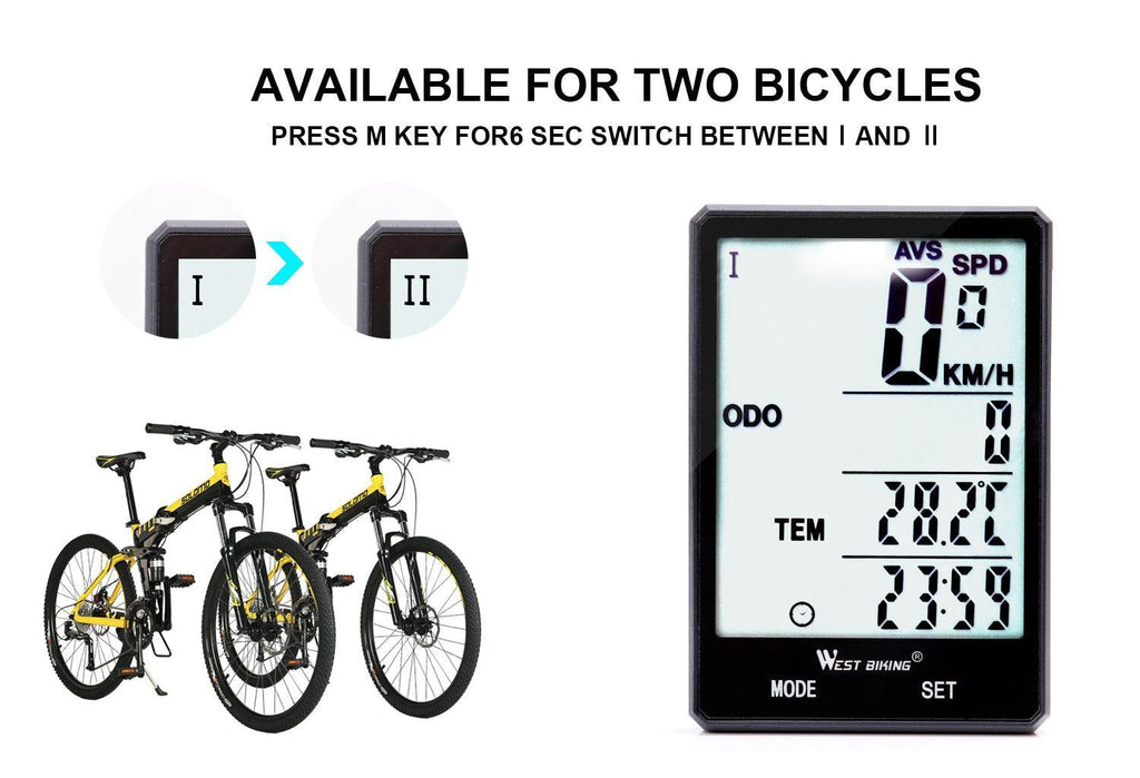 Bicycle Computer Digital Speedometer Backlight Wireless Wired Bike Stopwatch Computer Waterproof Backlight With Digital LCD Display For Outdoor Cycling And Fitness Multi-Function Gifts For Bikers Men Stevvex