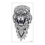 Big Tiger Lion Waterproof Temporary Sticker Tattoo Arm Legs Fake Tattoo Stickers For Adults Realistic Luxury Design For Mens Womens