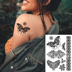 57 Sheets Temporary Tattoo Stickers Set Waterproof Temporary Tattoo Waist Arm Modern Stylish Big Black Tattoos For Womens Mens Stevvex