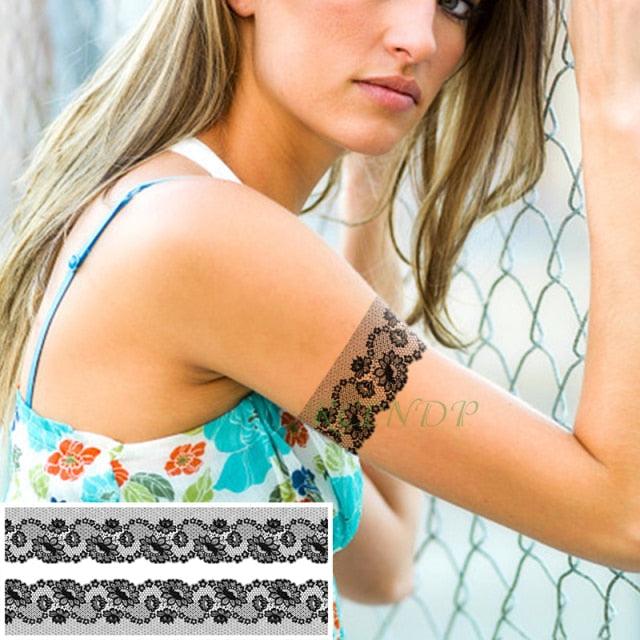 57 Sheets Temporary Tattoo Stickers Set Waterproof Temporary Tattoo Waist Arm Modern Stylish Big Black Tattoos For Womens Mens Stevvex